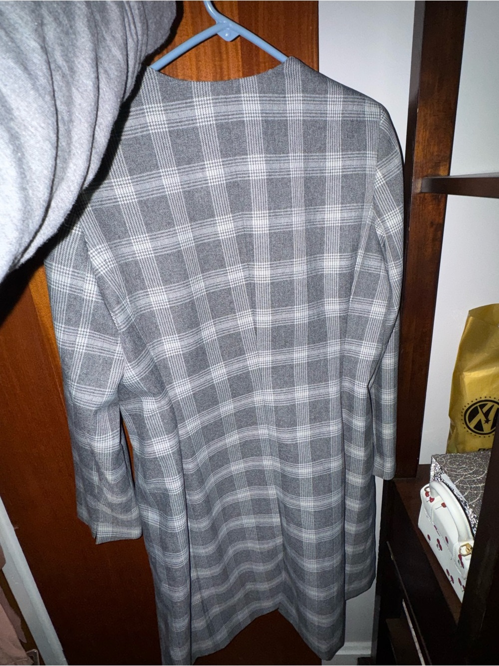 John Meyer Collection Gray Plaid Coat